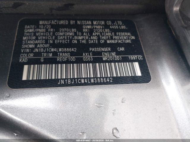 JN1BJ1CW4LW388642 Nissan Rogue Sport Sv Awd Xtronic Cvt