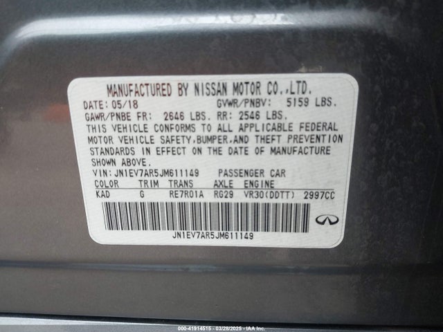 JN1EV7AR5JM611149 Infiniti Q50 3.0t Sport