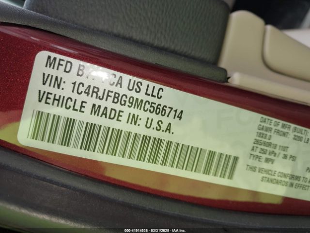 1C4RJFBG9MC566714 Jeep Grand Cherokee Limited 4x4