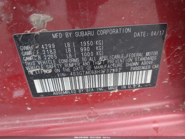 4S3GTAK68H3732982 Subaru Impreza 2.0i Sport