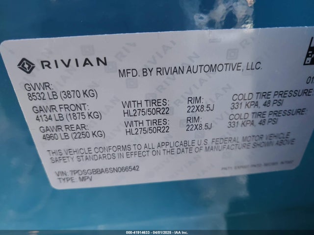 Rivian 2025 2025 7PDSGBBA6SN066542 Image 9
