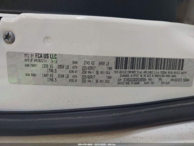 2C4RDGEG6GR335564 Dodge Grand Caravan R/t