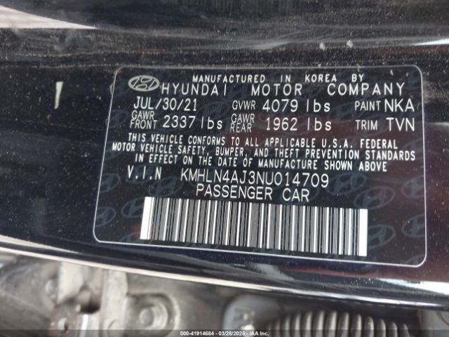 KMHLN4AJ3NU014709 Hyundai Elantra Hybrid Limited
