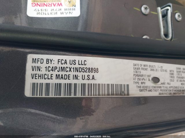 1C4PJMCX1ND528898 Jeep Cherokee X 4x4