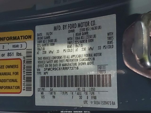 3FMCR9C61RRF73716 Ford Bronco Sport Outer Banks