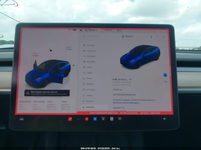7SAYGDEE9PF882794 Tesla Model Y Awd/long Range Dual Motor All-wheel Drive