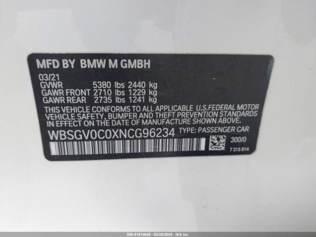 2022 BMW M8 GRAN COUPE WBSGV0C0XNCG96234 Photo 8