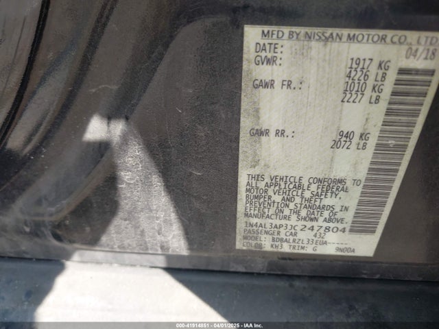 1N4AL3AP3JC247804 Nissan Altima 2.5 Sl