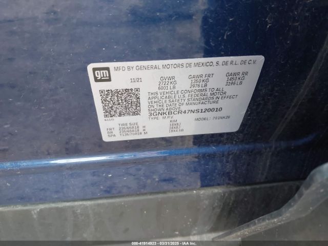 3GNKBCR47NS120010 Chevrolet Blazer Fwd 2lt