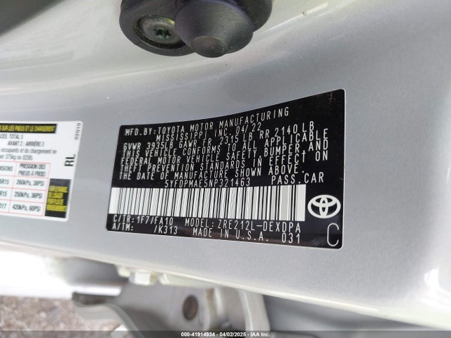 Toyota COROLLA L 2022 5YFDPMAE5NP321463 Image 9