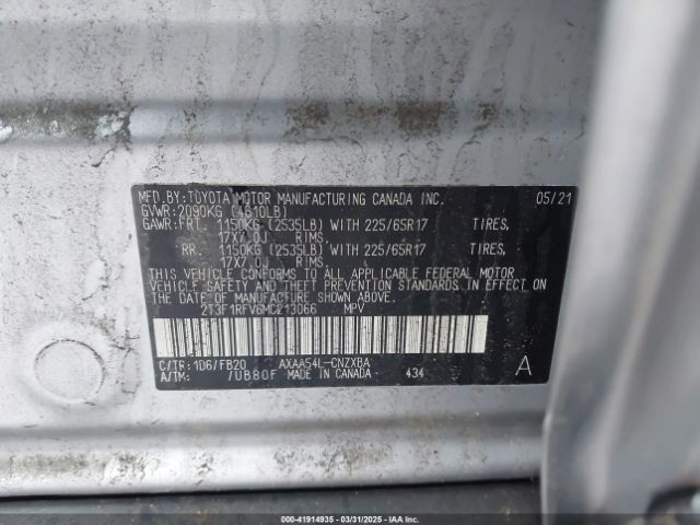2T3F1RFV6MC213066 Toyota RAV4 LE