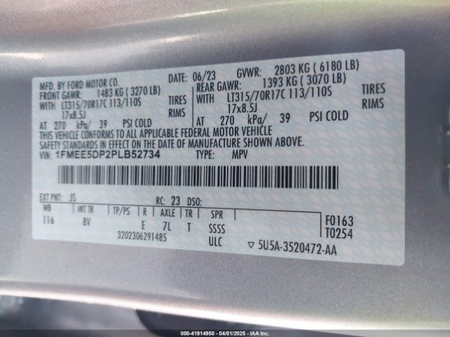 1FMEE5DP2PLB52734 Ford Bronco Badlands