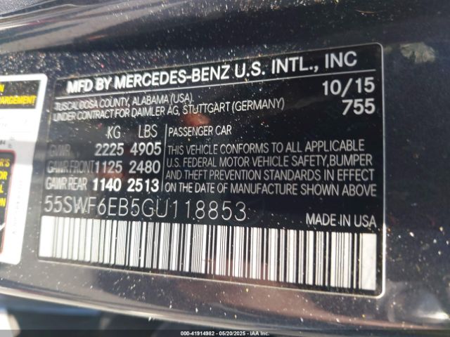 55SWF6EB5GU118853 Mercedes-Benz C 450 Amg 4matic