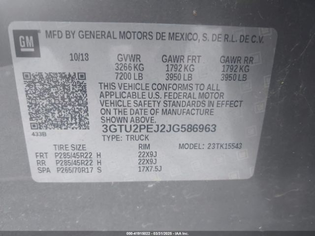 3GTU2PEJ2JG586963 GMC Sierra 1500 Denali