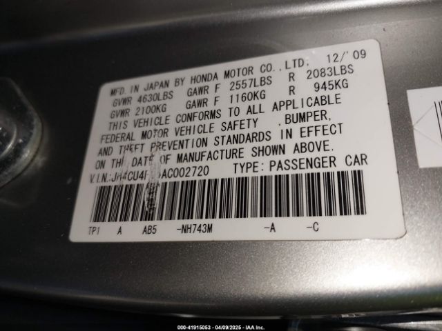 2010 ACURA TSX JH4CU4F65AC002720 Photo 8