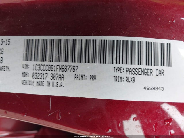1C3CCCBB1FN687767 Chrysler 200 S
