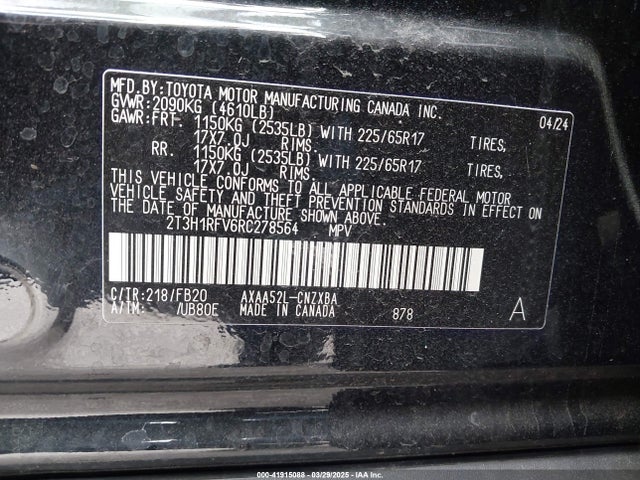 Toyota RAV4 LE 2024 2T3H1RFV6RC278564 Image 9