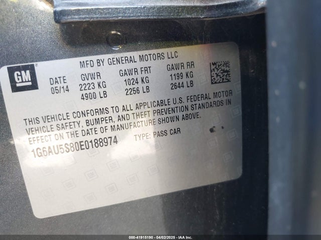 2014 CADILLAC CTS 1G6AU5S80E0188974 Photo 8