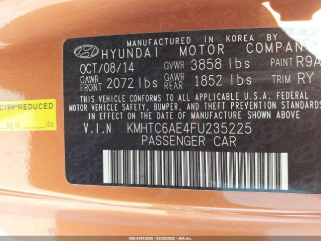 KMHTC6AE4FU235225 Hyundai Veloster Turbo