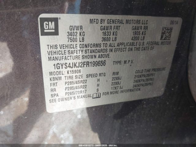 1GYS4JKJ2FR199656 Cadillac l86 - vvt, afm, e85 max, aluminum