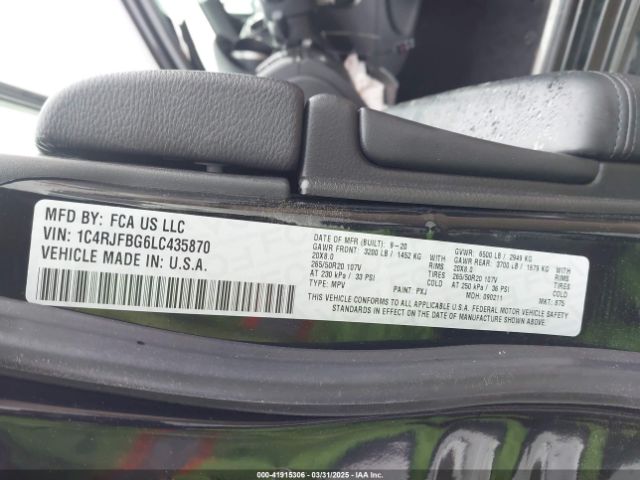 1C4RJFBG6LC435870 Jeep Grand Cherokee Limited X 4x4