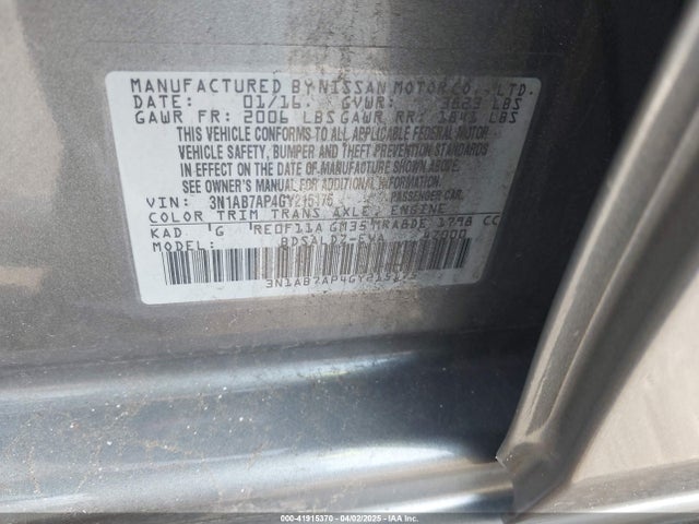 3N1AB7AP4GY215175 Nissan SENTRA SV