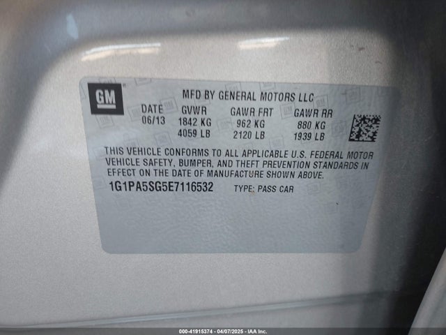 1G1PA5SG5E7116532 Chevrolet Cruze Ls Auto