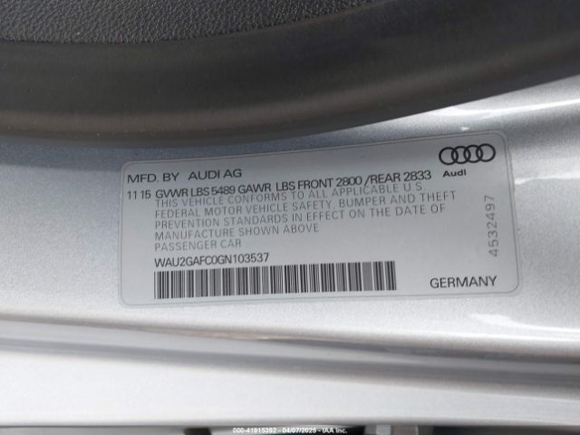 WAU2GAFC0GN103537 Audi A7 3.0t Premium Plus