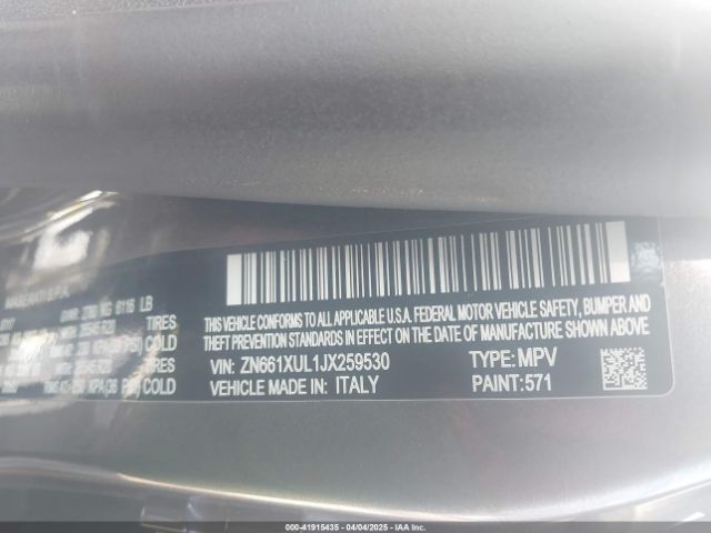 ZN661XUL1JX259530 Maserati Levante Granlusso