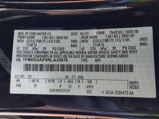 1FMDE2AP9RLA35976 Ford Bronco Wildtrak