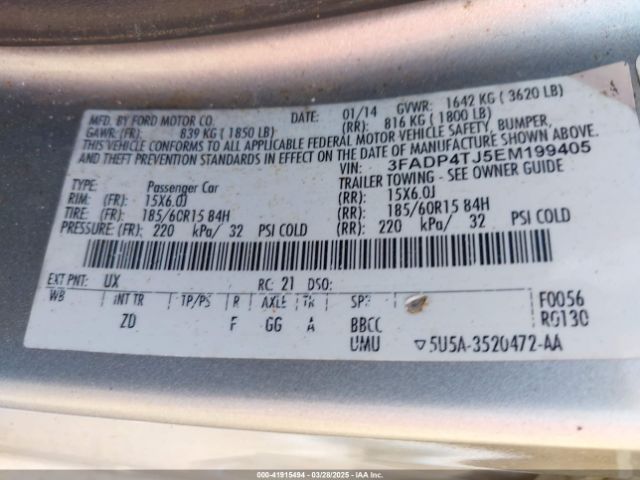 3FADP4TJ5EM199405 Ford FIESTA S