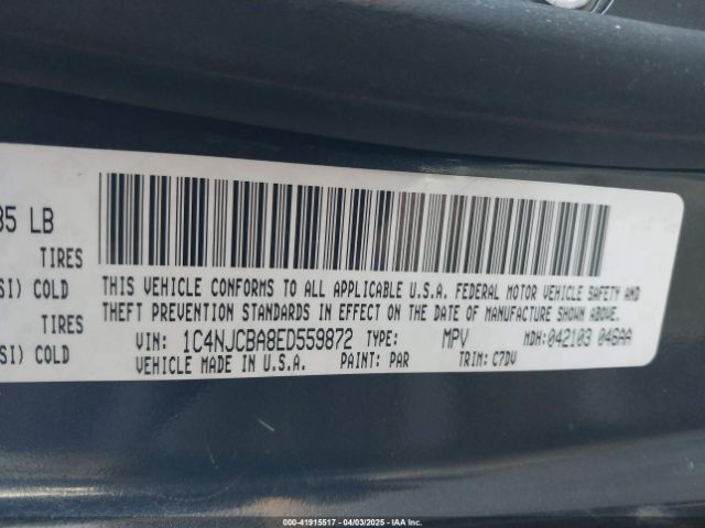 1C4NJCBA8ED559872 Jeep Compass Sport