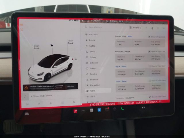 5YJ3E1EB3PF603955 Tesla Model 3 Long Range Dual Motor All-wheel Drive