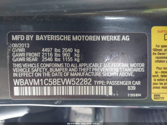 BMW X1 2014 WBAVM1C58EVW52282 Image 9