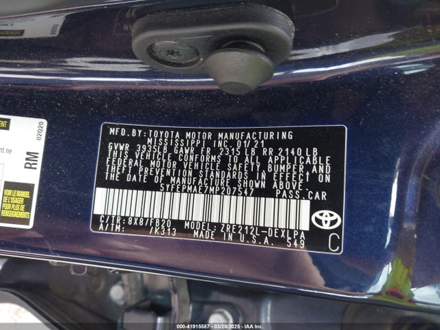 Toyota COROLLA LE 2021 5YFEPMAE7MP207547 Image 9