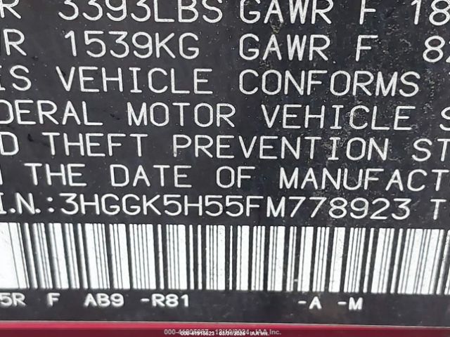 3HGGK5H55FM778923 Honda FIT LX