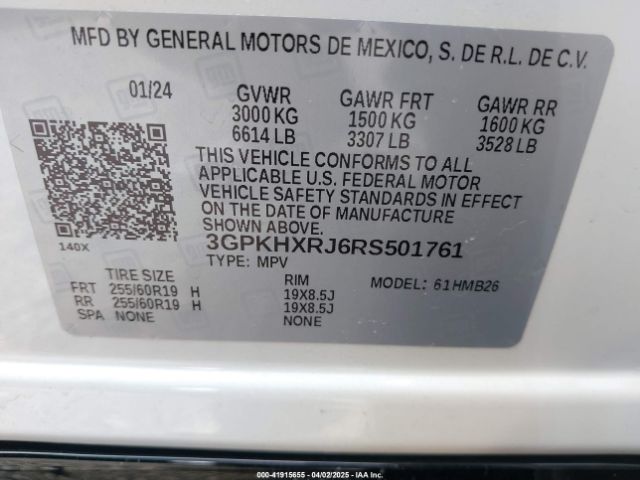 3GPKHXRJ6RS501761 Honda Prologue Touring