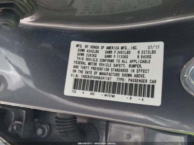 1HGCR3F94HA041197 Honda Accord Touring V6