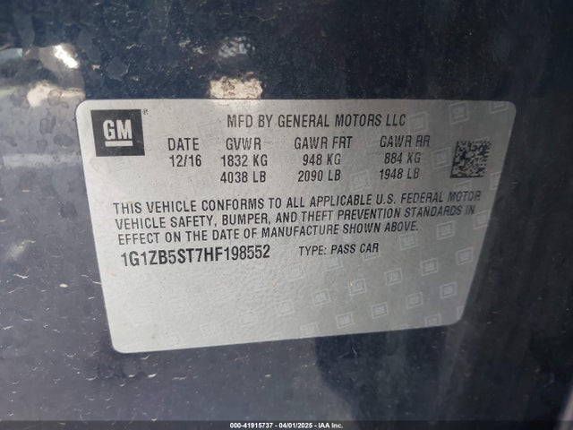 1G1ZB5ST7HF198552 Chevrolet MALIBU LS