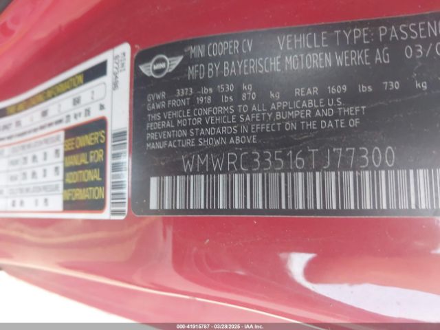 2006 MINI COOPER WMWRC33516TJ77300 Photo 8