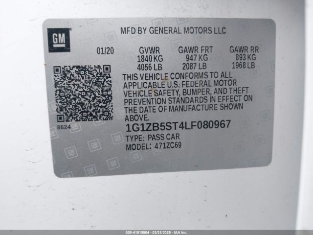 1G1ZB5ST4LF080967 Chevrolet Malibu Fwd Ls