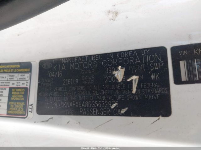 KNAFX6A86G5632976 KIA Forte Koup Ex