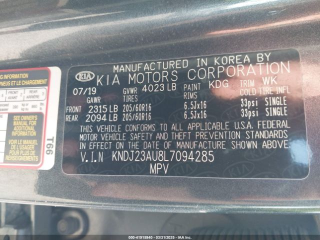 KNDJ23AU8L7094285 KIA SOUL S