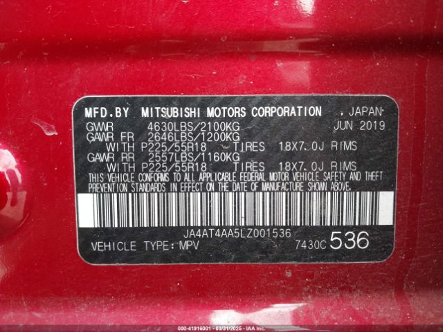 2020 MITSUBISHI ECLIPSE CROSS JA4AT4AA5LZ001536 Photo 8