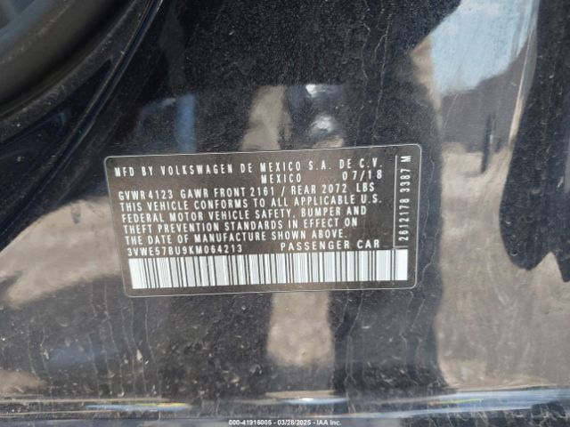 3VWE57BU9KM064213 Volkswagen Jetta 1.4t Sel