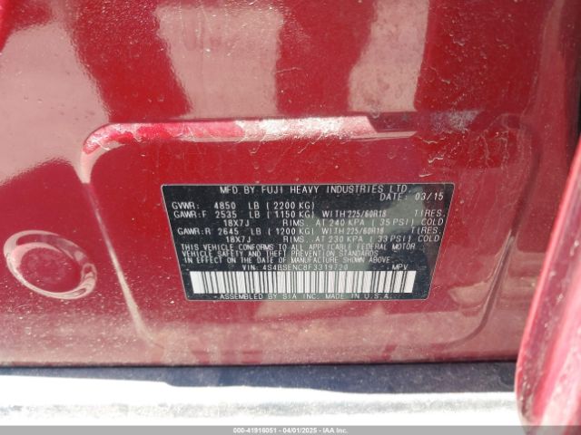 4S4BSENC8F3319720 Subaru Outback 3.6r Limited