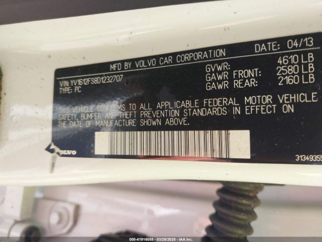 2013 VOLVO S60 YV1612FS8D1232707 Photo 8