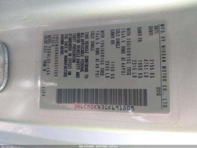 Nissan Nv200 S 2016 3N6CM0KN3GK691809 Image 9