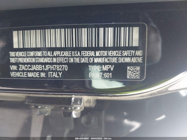 ZACCJABB1JPH78270 Jeep Renegade Altitude Fwd