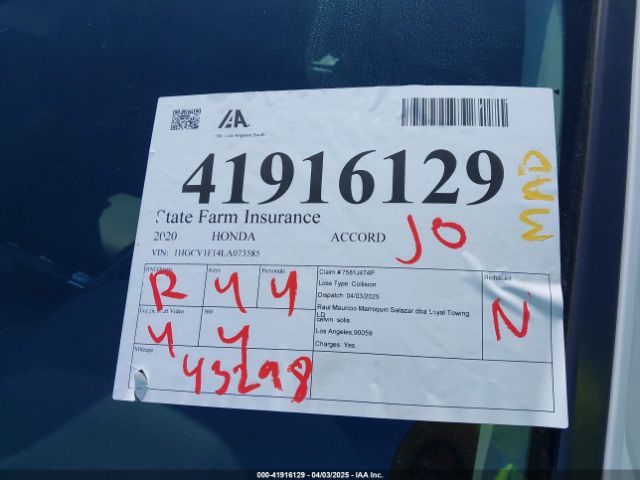 1HGCV1F14LA073585 Honda ACCORD LX